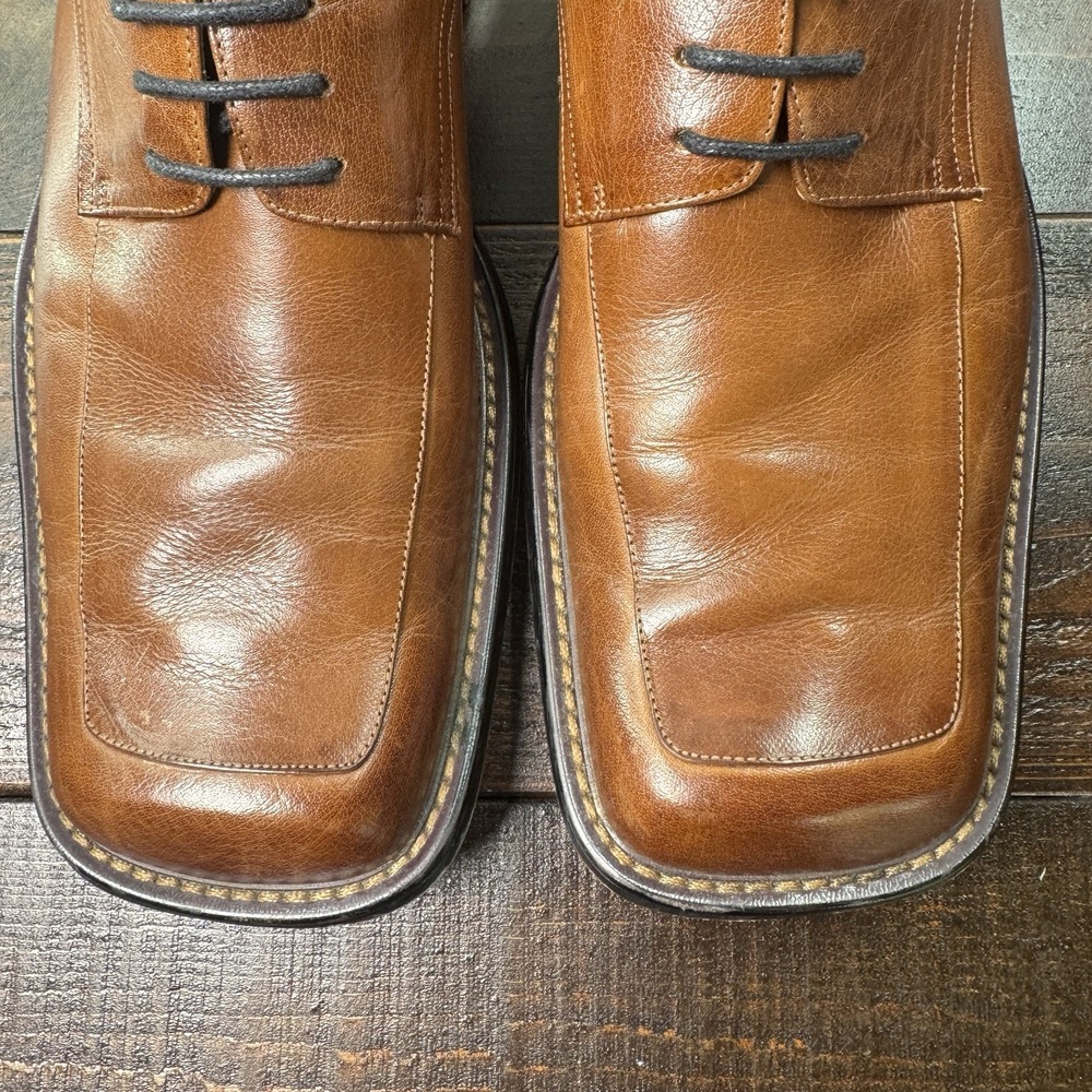 Borgesi Beverly Hills Italian Hand Made Leather Square Toe Oxford Mens 44/10.5 - Picture 10 of 14